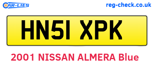 HN51XPK are the vehicle registration plates.