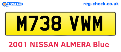 M738VWM are the vehicle registration plates.