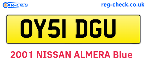 OY51DGU are the vehicle registration plates.