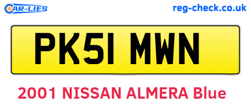 PK51MWN are the vehicle registration plates.