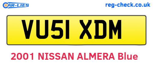 VU51XDM are the vehicle registration plates.