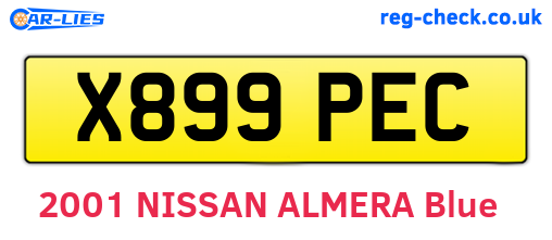 X899PEC are the vehicle registration plates.