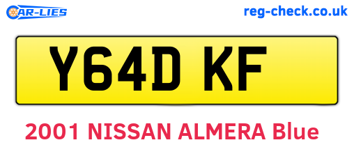 Y64DKF are the vehicle registration plates.