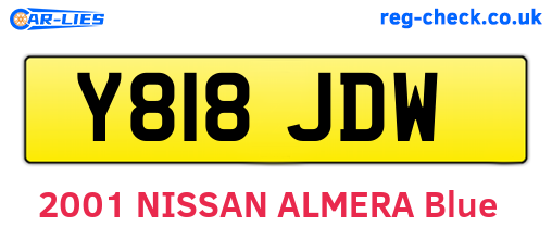 Y818JDW are the vehicle registration plates.