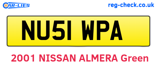NU51WPA are the vehicle registration plates.