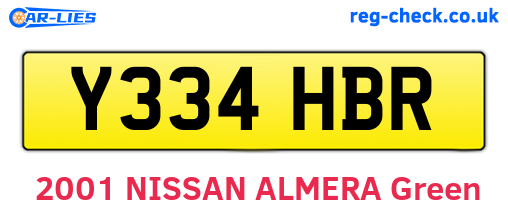 Y334HBR are the vehicle registration plates.
