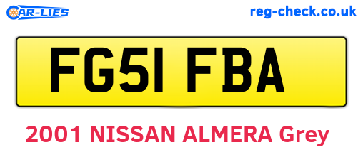 FG51FBA are the vehicle registration plates.