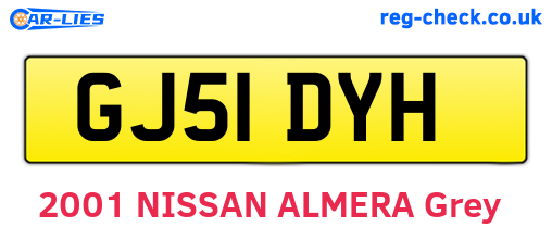 GJ51DYH are the vehicle registration plates.