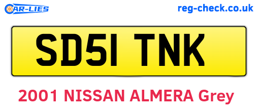 SD51TNK are the vehicle registration plates.