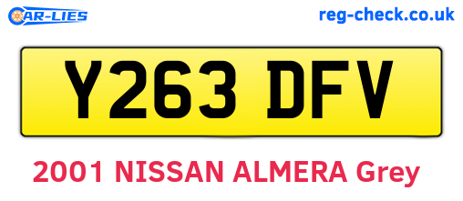 Y263DFV are the vehicle registration plates.