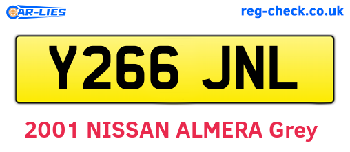 Y266JNL are the vehicle registration plates.