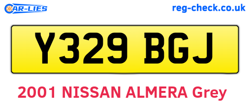 Y329BGJ are the vehicle registration plates.