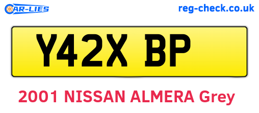 Y42XBP are the vehicle registration plates.