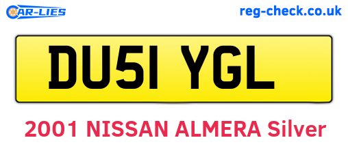 DU51YGL are the vehicle registration plates.