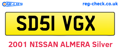SD51VGX are the vehicle registration plates.