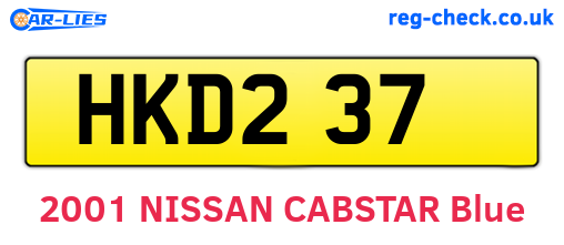 HKD237 are the vehicle registration plates.