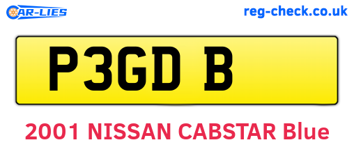 P3GDB are the vehicle registration plates.