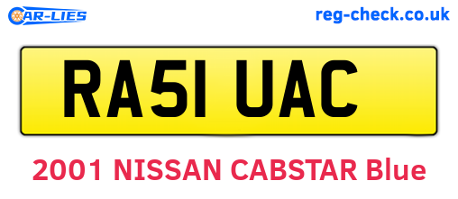 RA51UAC are the vehicle registration plates.