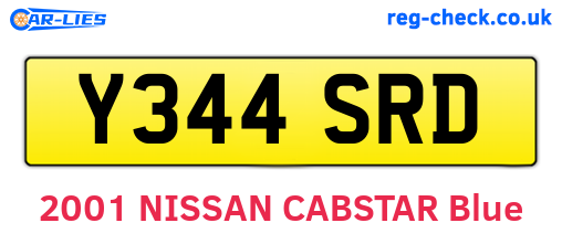 Y344SRD are the vehicle registration plates.