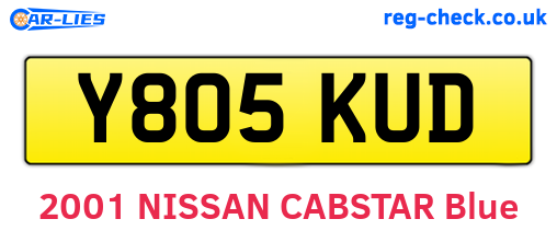 Y805KUD are the vehicle registration plates.