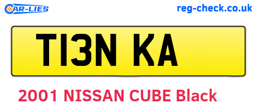 T13NKA are the vehicle registration plates.
