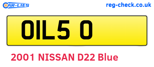 OIL50 are the vehicle registration plates.