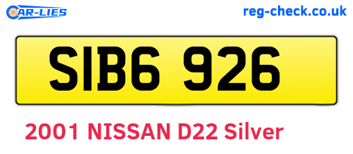 SIB6926 are the vehicle registration plates.