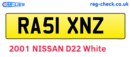RA51XNZ are the vehicle registration plates.