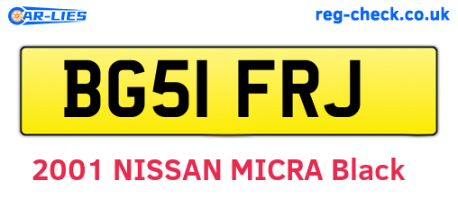 BG51FRJ are the vehicle registration plates.