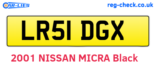 LR51DGX are the vehicle registration plates.