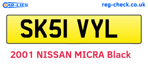 SK51VYL are the vehicle registration plates.