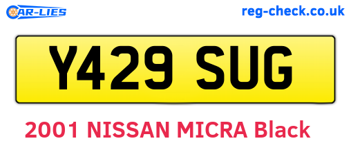 Y429SUG are the vehicle registration plates.