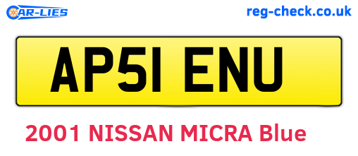AP51ENU are the vehicle registration plates.