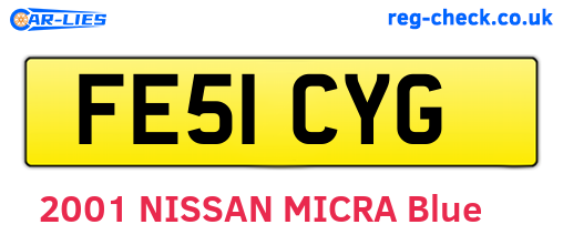 FE51CYG are the vehicle registration plates.