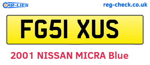 FG51XUS are the vehicle registration plates.