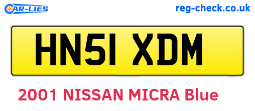 HN51XDM are the vehicle registration plates.