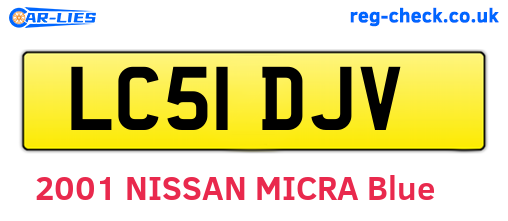 LC51DJV are the vehicle registration plates.