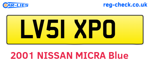 LV51XPO are the vehicle registration plates.