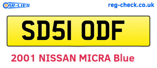 SD51ODF are the vehicle registration plates.