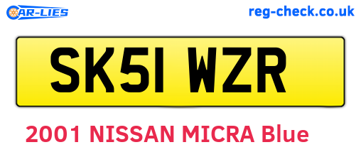 SK51WZR are the vehicle registration plates.