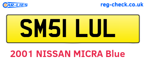 SM51LUL are the vehicle registration plates.