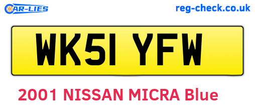 WK51YFW are the vehicle registration plates.