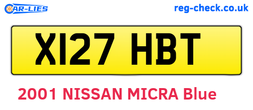 X127HBT are the vehicle registration plates.