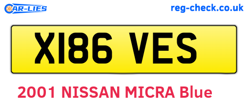 X186VES are the vehicle registration plates.