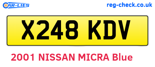 X248KDV are the vehicle registration plates.