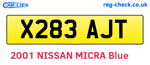 X283AJT are the vehicle registration plates.