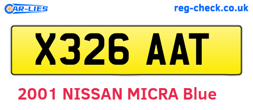 X326AAT are the vehicle registration plates.