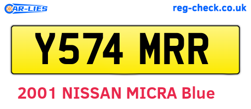 Y574MRR are the vehicle registration plates.