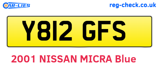 Y812GFS are the vehicle registration plates.