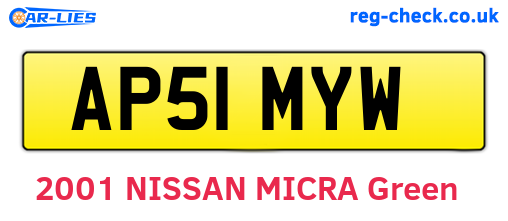 AP51MYW are the vehicle registration plates.